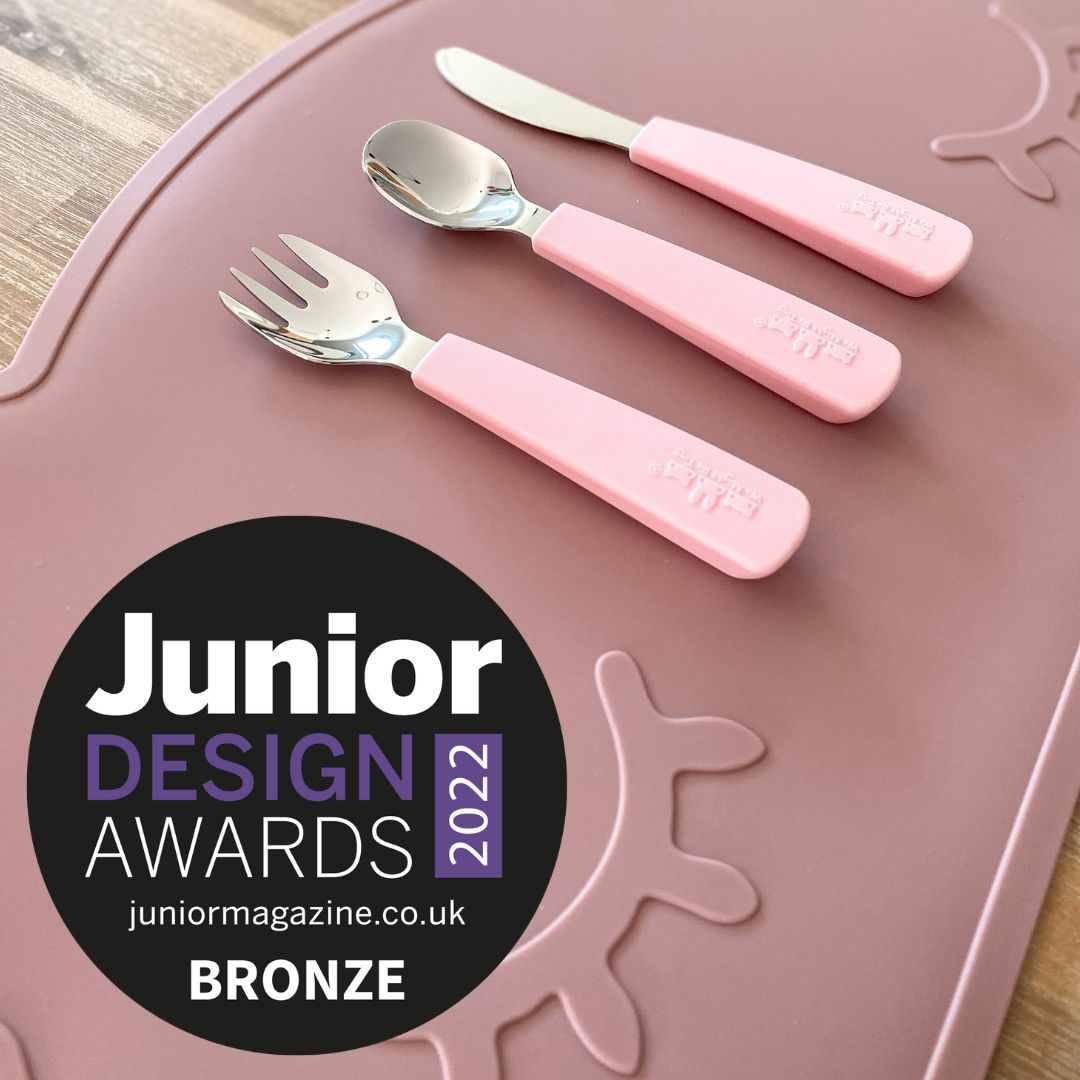 kids cutlery set award winning powder pink