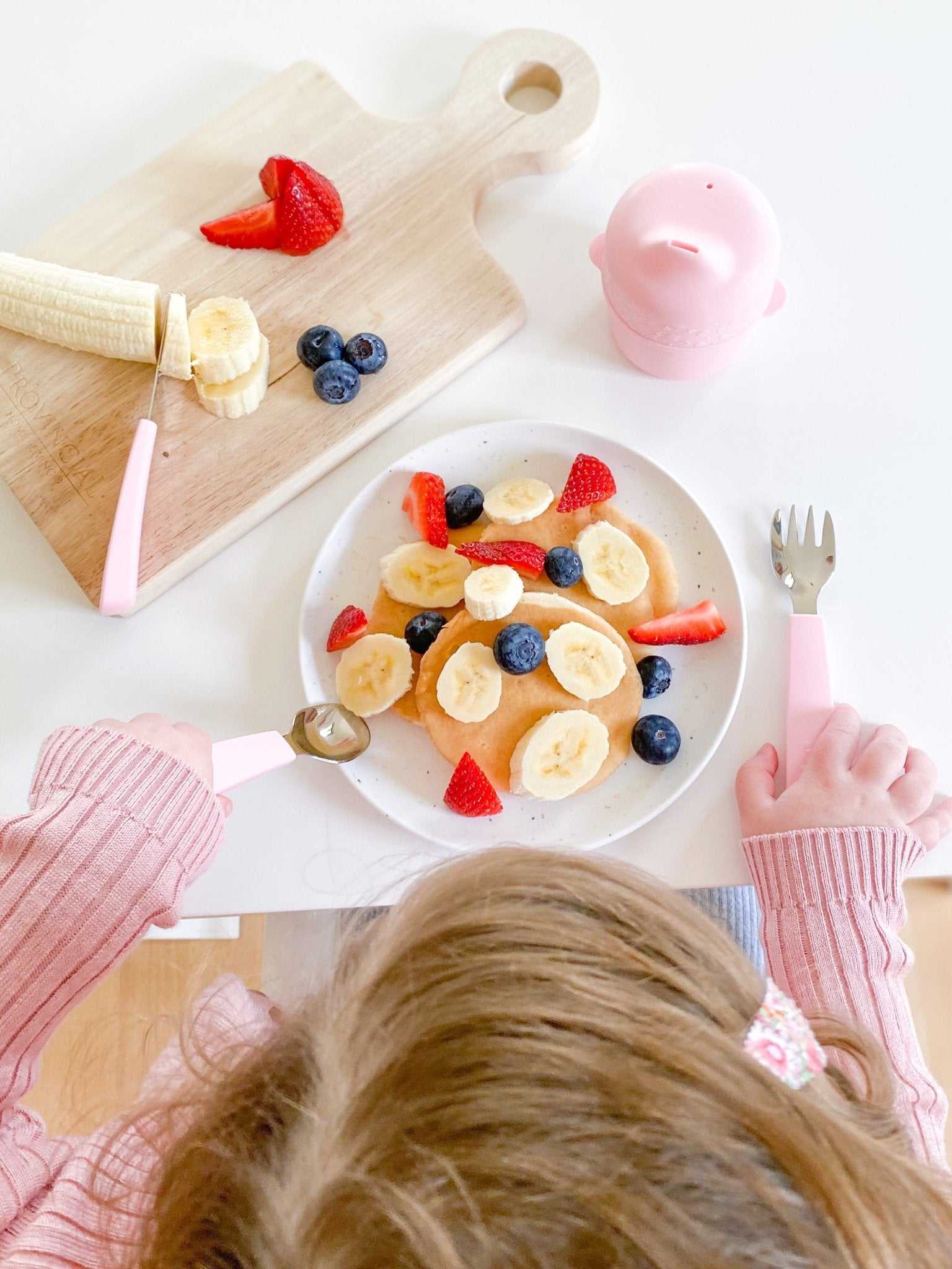 toddler cutlery set powder pink