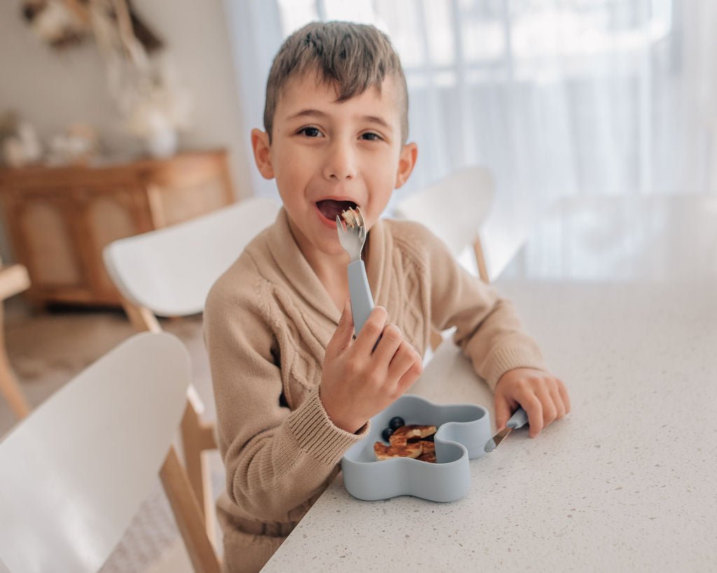 toddler feedie cutlery set - powder blue